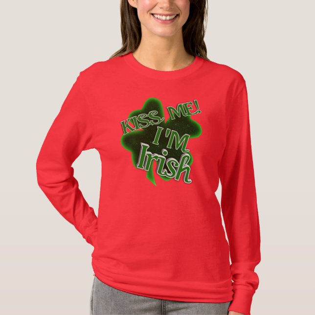 T-shirt Saint Patrick's Day - Kiss Me, je suis irlandais (Devant)