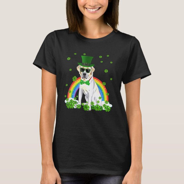 T-shirt Saint Patrick's Day Labrador Shamrock chien animal (Devant)