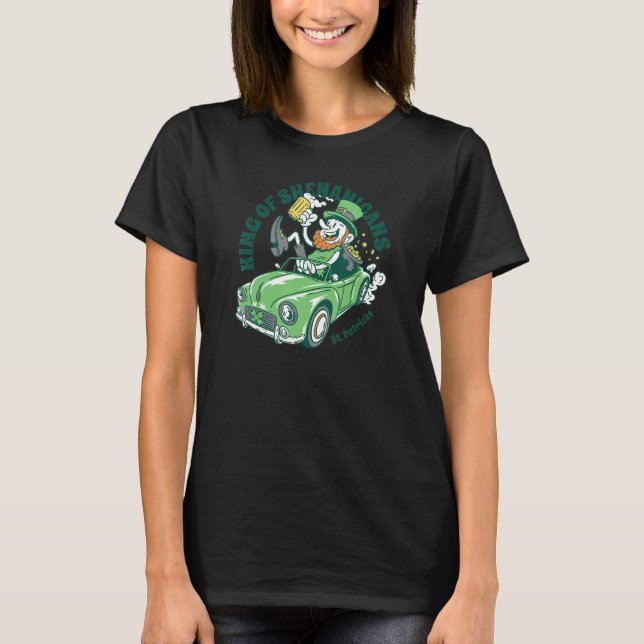 T-shirt Saint Patrick's Day Leprechaun Beer King of Shenan (Devant)