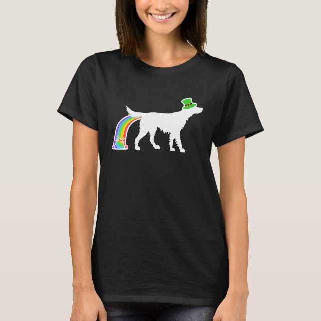 T-shirt Saint Patrick's Day Rainbow Dog Irish Setter (Devant)