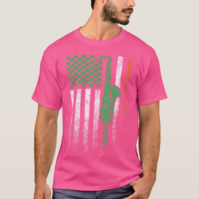 T-shirt Saint Patrick'S Day Saxophone Horn Musicien Ja (Devant)