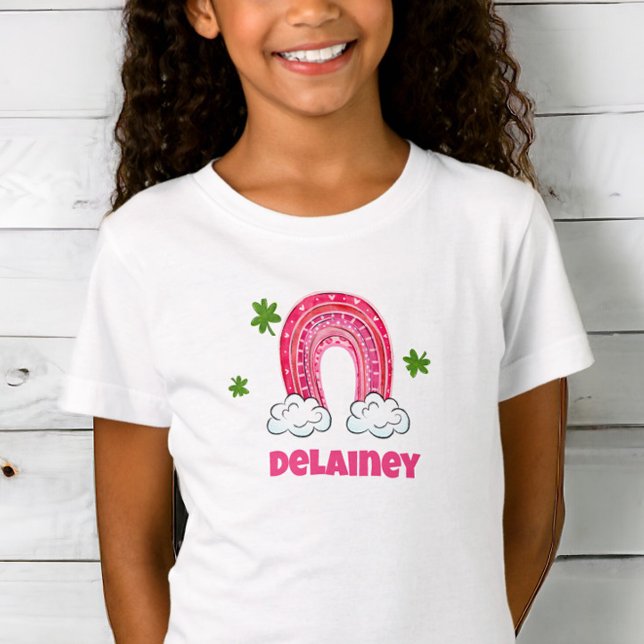 T-Shirt Saint Patrick's Day Shamrock arc-en-ciel sur mesur (Créateur téléchargé)