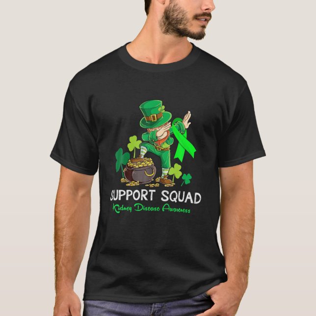 T-shirt Saint Patrick's Day Support Squad Maladie du rein (Devant)