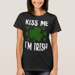 T-shirt Saint Patricks Jour Lips Vert Shamrock Embrasse Mo