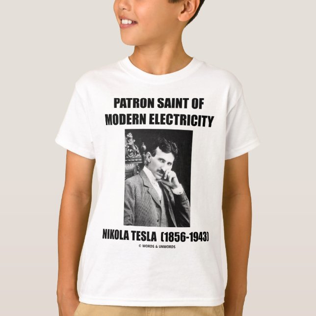 T-shirt Saint patron de l'électricité moderne (Nikola (Devant)