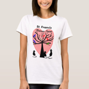 T-shirt Saint patron du St Francis--Arbre et animaux