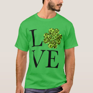 T-shirt Saint-Patty’s day shamrock léopard de guépard vert