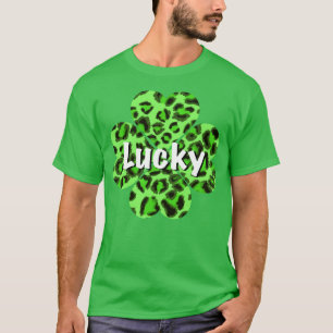 T-shirt Saint-Patty’s day shamrock léopard de guépard vert