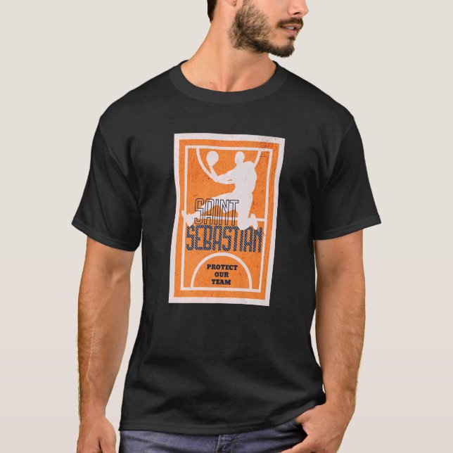 T-shirt Saint-Sébastien Basketball Dunk Patron Saint-Sport (Devant)