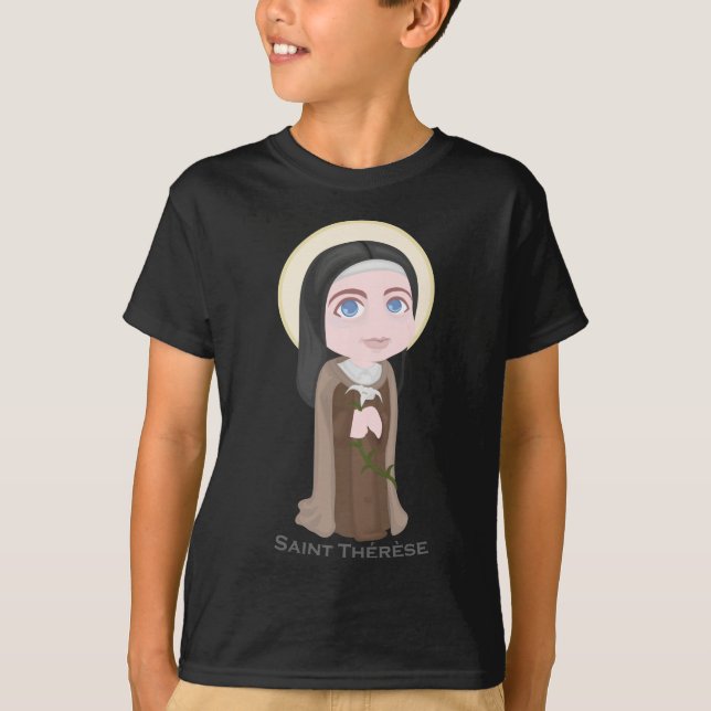 T-shirt Saint Therese de catholique mignon de Lisieux (Devant)