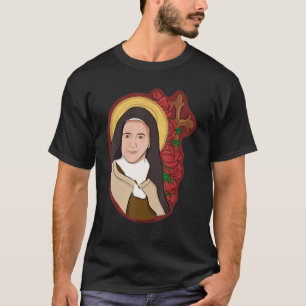 T-shirt Saint Thérèse De Lisieux Petite Fleur Rose Cath