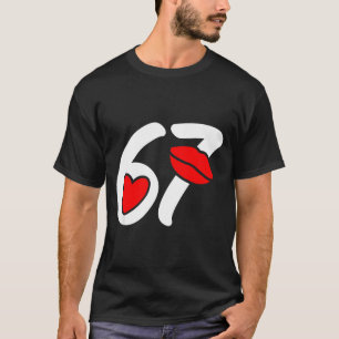 T-shirt Saint-Valentin 67 Meme Lèvres Et Cœur Drôle Six S