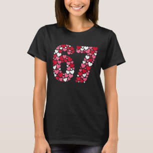 T-shirt Saint-Valentin 67 Meme rempli de cœurs Drôle S