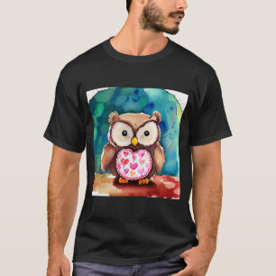 T-shirt Saint Valentin Amour Coeur Chouette Teddy Girlfrie