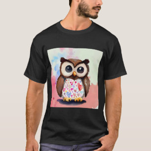 T-shirt Saint Valentin Amour Coeur Chouette Teddy Girlfrie