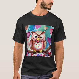 T-shirt Saint Valentin Amour Coeur Chouette Teddy Girlfrie