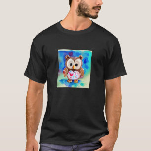 T-shirt Saint Valentin Amour Coeur Chouette Teddy Girlfrie