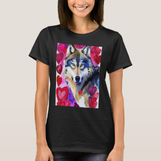 T-shirt Saint Valentin Amour Coeur mignon Wolf Girlfriend 