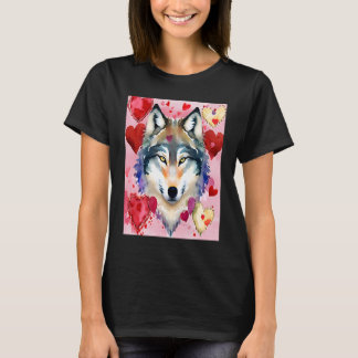 T-shirt Saint Valentin Amour Coeur mignon Wolf Girlfriend 