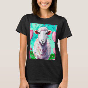 T-shirt Saint-Valentin Amour Coeur Mouton Girlfriend Fianc