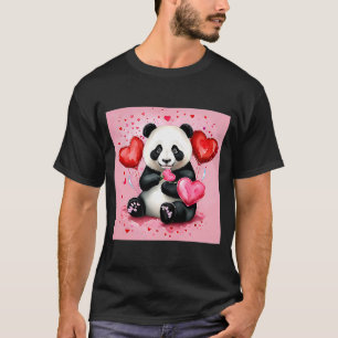 T-shirt Saint Valentin Amour Coeur Panda Girlfriend Fiance