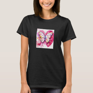 T-shirt Saint Valentin Amour Coeur Papillon Papillon Girlf