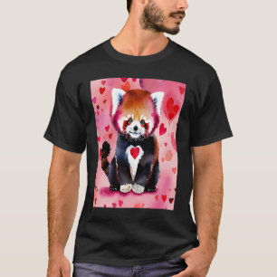 T-shirt Saint Valentin Amour Coeur Rouge Panda Girlfriend 