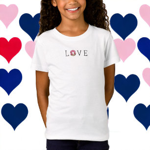 T-Shirt Saint-Valentin Amour Donut Rose Saupoudrer