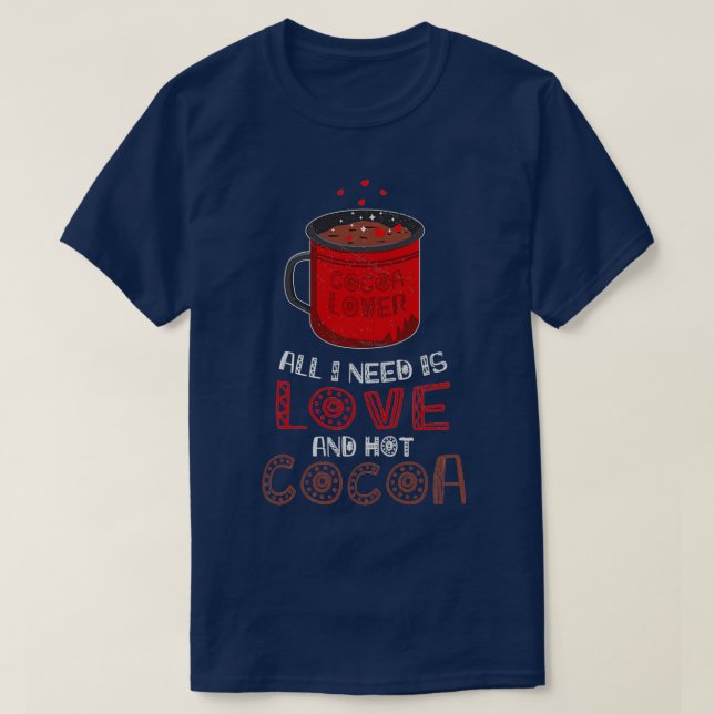 T-shirt Saint Valentin Amour et cacao chaud 1 (Design devant)
