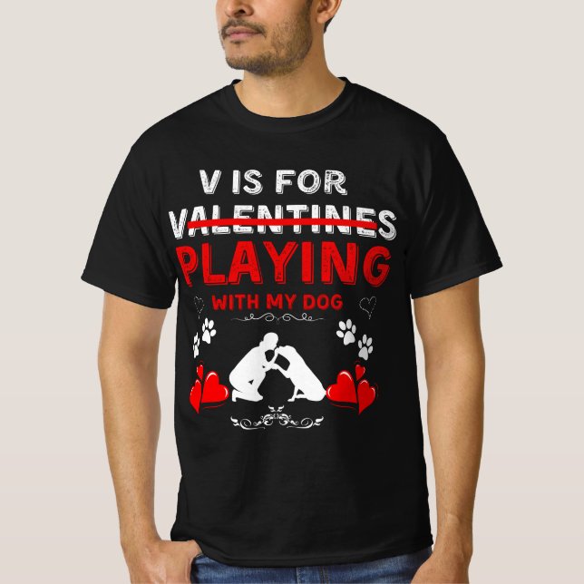 T-shirt Saint-Valentin Amoureux des chiens Tee - Célébrer  (Devant)