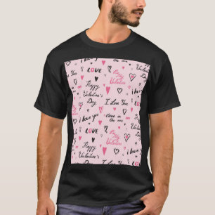 T-shirt Saint-Valentin : Arrière - plan "Je t'aime".