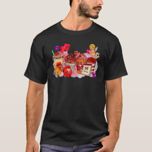 T-shirt Saint Valentin Café Boire Couple aime Pink Cho