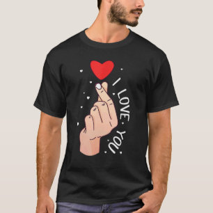 T-shirt Saint-Valentin caractère coréen Je t'aime signe de