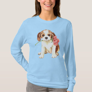 T-shirt Saint-Valentin Cavalier Long Rose