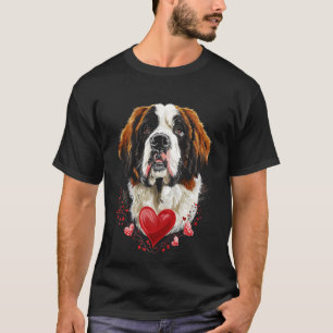 T-shirt Saint-Valentin Chien St. Bernard Cœur