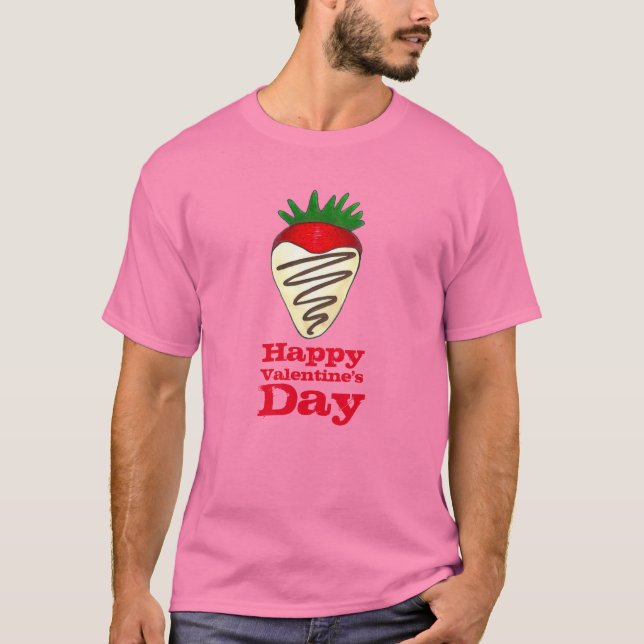 T-shirt Saint-Valentin Chocolat fraise couverte (Devant)