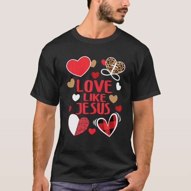 T-shirt Saint-Valentin Christian Gift Buffalo Plaid Love L (Devant)