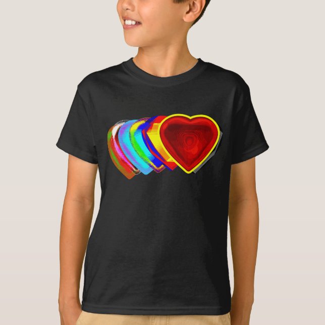T-shirt Saint Valentin Coeur Art Abstrait (Devant)