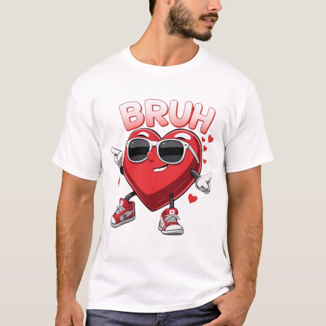 T-shirt Saint Valentin 'Coeur Bruh', saison de l'amour (Devant)