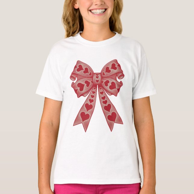 T-shirt Saint Valentin Coeur Coquette arc Retro Valentine (Devant)
