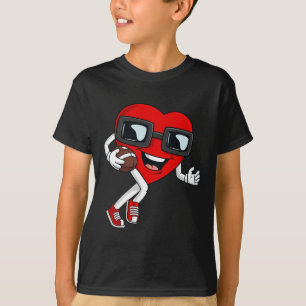 T-shirt Saint Valentin Coeur Courir Avec Un Garçon De Foot