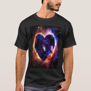T-shirt Saint-Valentin Cœur d'Amour Galaxie Petite Amie Fi