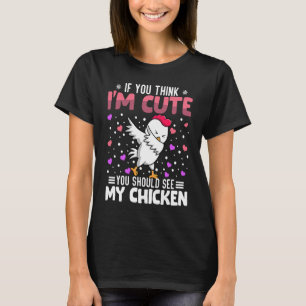 T-shirt Saint-Valentin Cœur de Poulet Animal Pour Femmes K