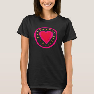 T-shirt Saint-Valentin Coeur moderne noir femmes chemise