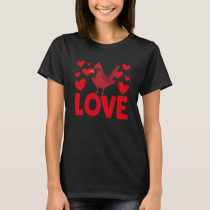 T-shirt Saint Valentin Coeurs Aimer Cardinal Animal Femmes