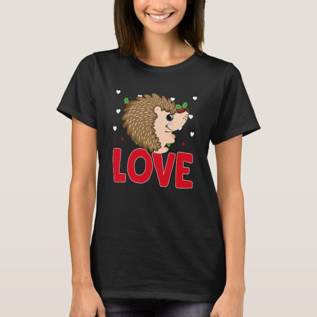 T-shirt Saint-Valentin Coeurs Aimer Hérisson Femmes animal (Devant)
