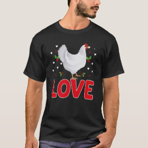 T-shirt Saint-Valentin Coeurs Aimer poulets Animaux Femmes