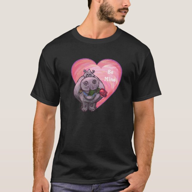 T-shirt Saint-Valentin d'hippopotame (Devant)