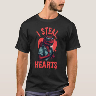 T-shirt Saint Valentin Dinosaure I Steal Hearts Boys Homme