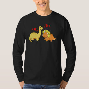 T-shirt Saint-Valentin Dinosaures Mignons Petit Ami Petite